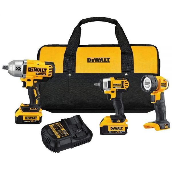 DEWALT DCK398M2 20V MAX Lithium Ion 3-Tool Combo Kit with 2 Batteries and Charger