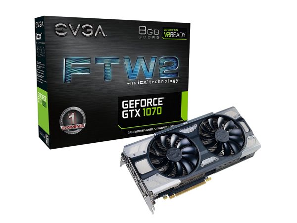 EVGA GeForce GTX 1070 FTW2 GAMING, 8GB GDDR5, iCX Technology, Optimized Airflow Design Graphics Card 08G-P4-6676-KR